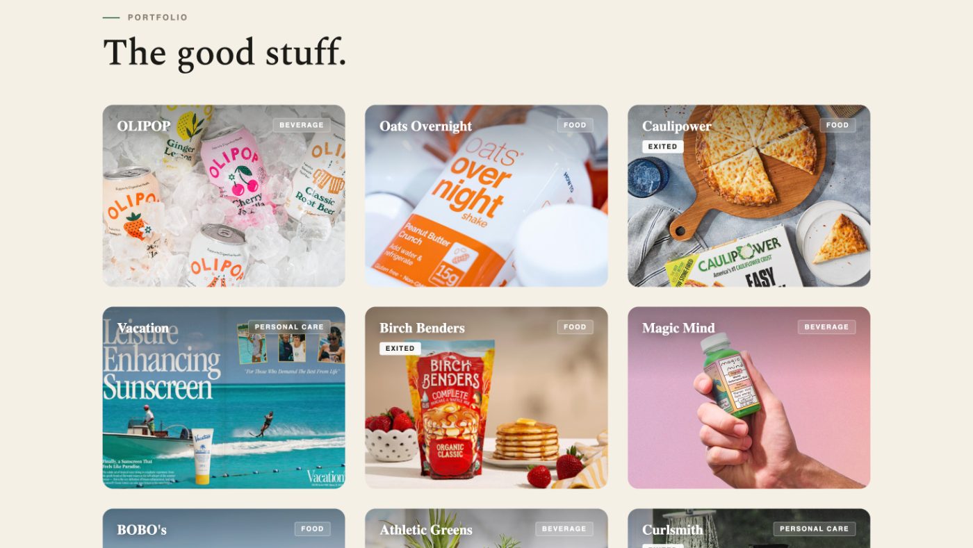 BFG Portfolio page after the redesign