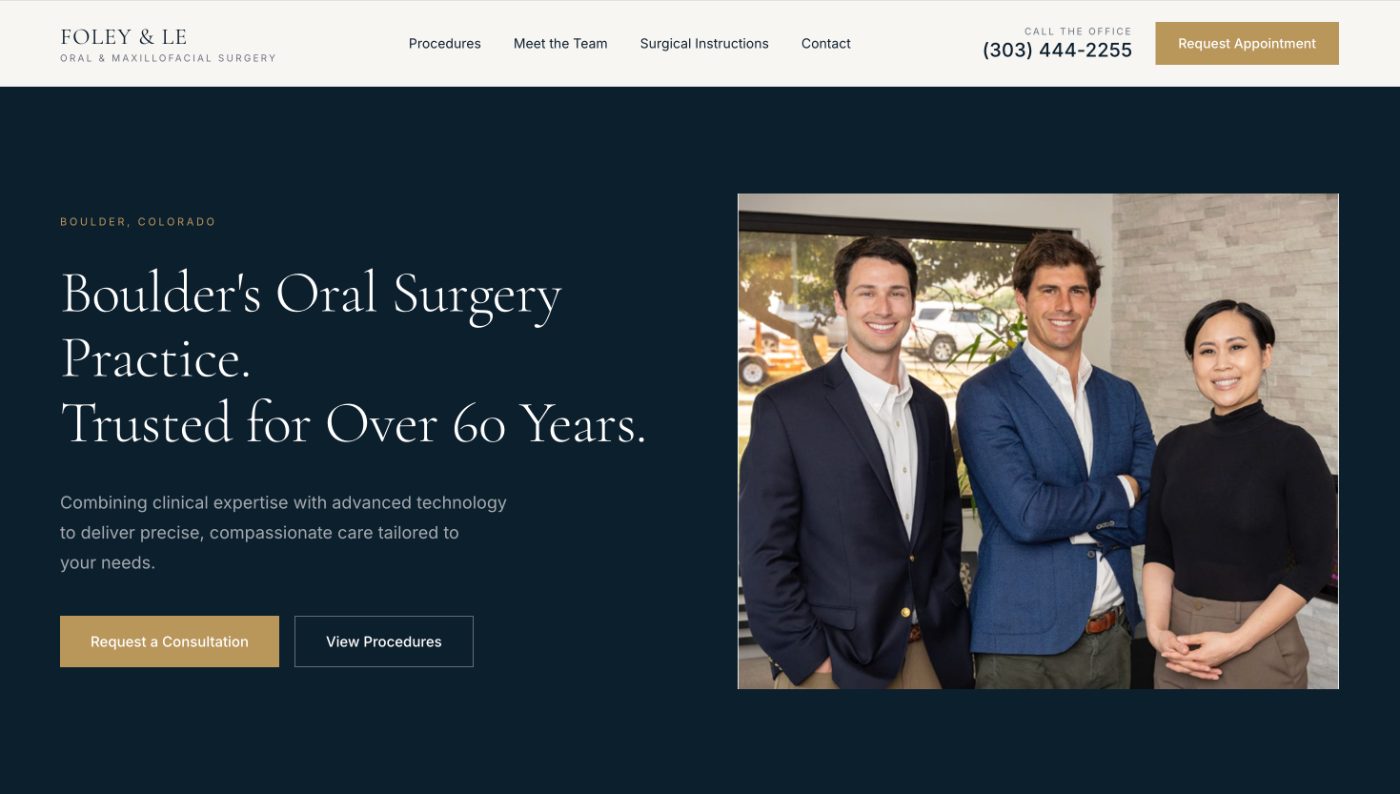 Oral Surgery Practice redesign concept